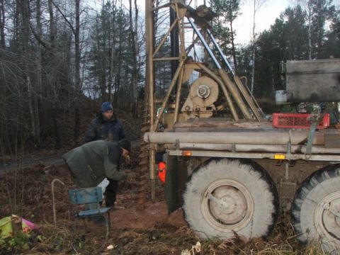 Urbšanas - izpētes darbi pirms Gaujas tilta celtniecības