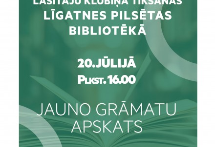 Lasītāju klubiņa tikšanās 20.jūlijā