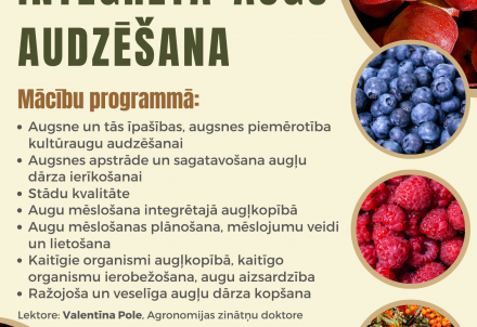 Aicina uz bezmaksas mācībām "Integrētā augu audzēšana (augļkopība)"