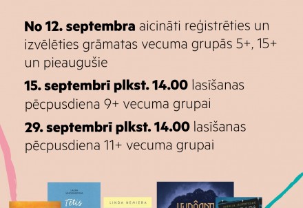 12. septembrī sāksies reģistrēšanās "Bērnu, jauniešu un vecāku žūrijai."