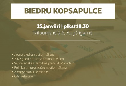 Kooperatīvās krājaizdevu sabiedrības "Līgatnes druva" biedru kopsapulce