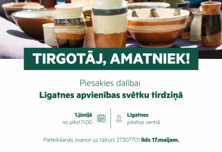 Amatnieki un tirgotāji aicināti pieteikties Līgatnes apvienības svētku tirdziņā