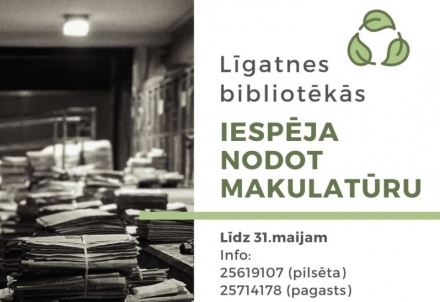 Līgatnes bibliotēkās norit makulatūras vākšana