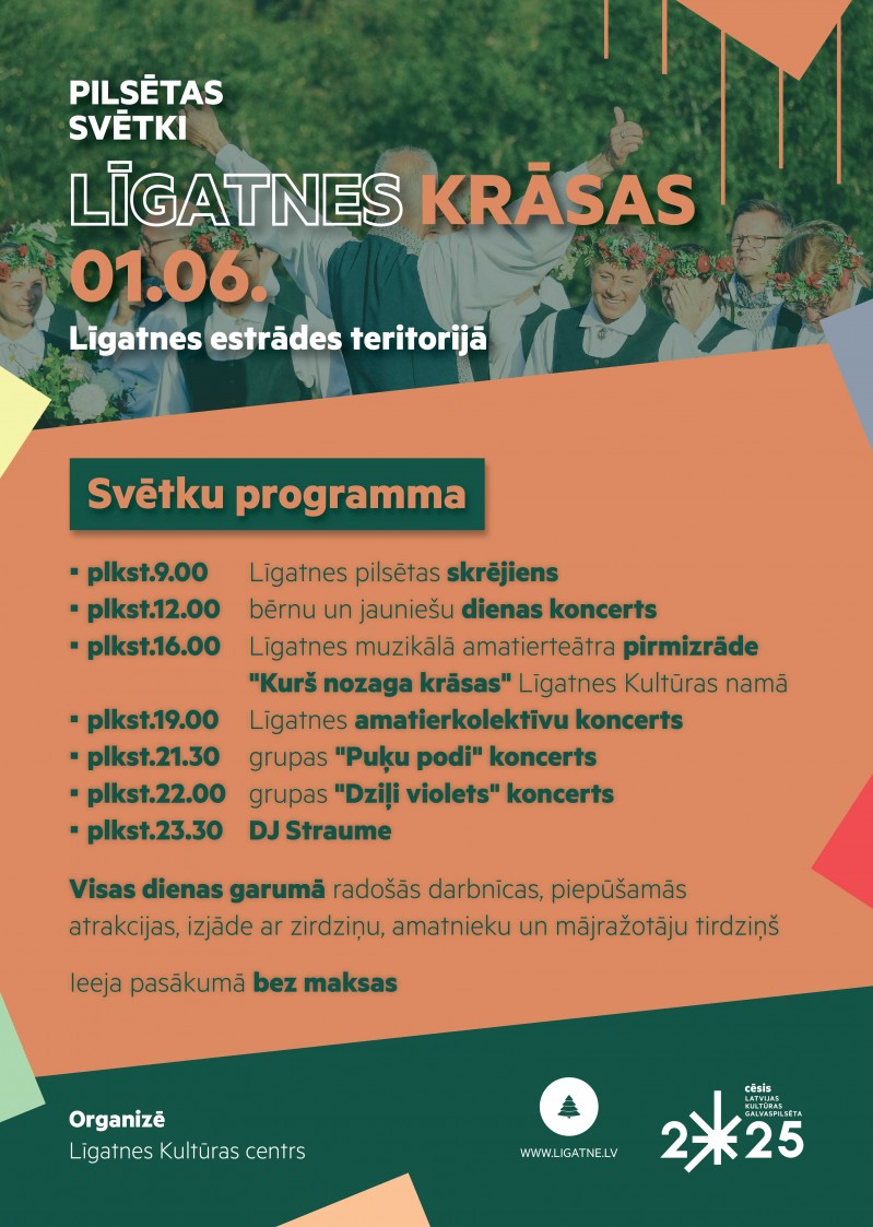 Ar krāsainu svētku programmu svinēsim Līgatnes svētkus 1.jūnijā