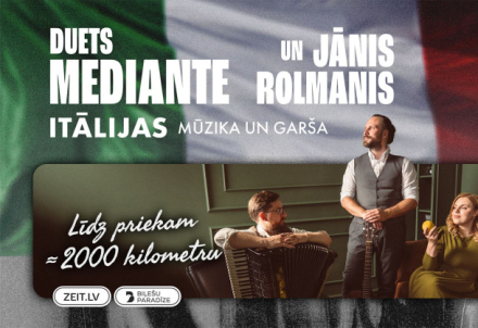 Itālijas mūzikas un garšas vakars kopā ar duetu Mediante un Jāni Rolmani